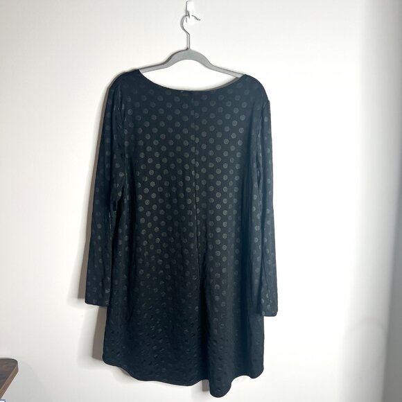 Bryn Walker Jacquard Polka Dot Print Oversized Lagenlook Top Asymmetrical Hem XL - Picture 5 of 5